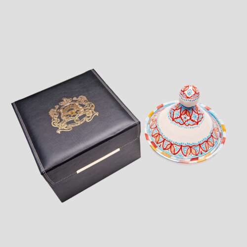 coffret cadeau tajine poterie personnalisable cuir artisanat maroc